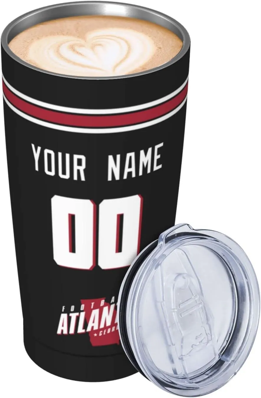 ANTKING Atlanta Cup Insulated Tumbler with Straw Customized Personalized Any Name & Number 20 oz Gifts for Men