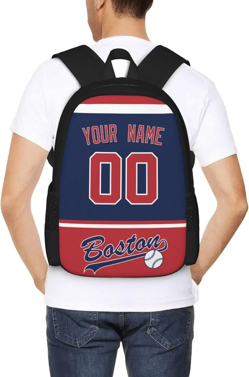 ANTKING Boston Backpack High capacity Custom Any Name and Any Number Gifts for Kids Men Fans