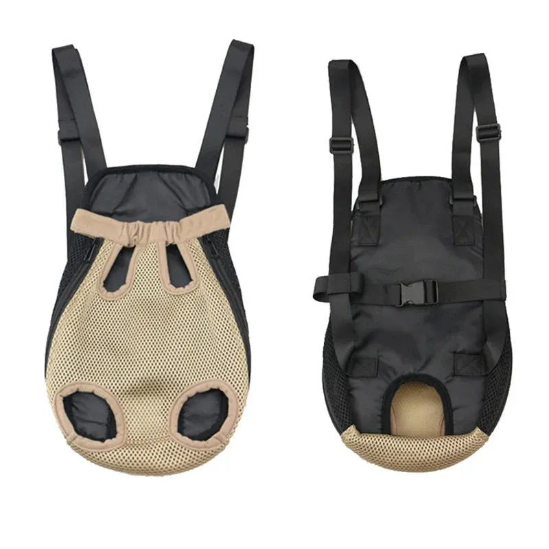 ANYWAGS Pet Carrier Large Light Coffee Denim Backpack for Outdoor Travel With Front Pocket for Large Size Pets