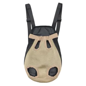 ANYWAGS Pet Carrier Large Light Coffee Denim Backpack for Outdoor Travel With Front Pocket for Large Size Pets
