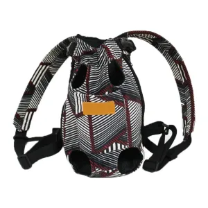 ANYWAGS Pet Carrier Linear Triangular Pattern XL Denim Breathable Travel Backpack for Large XL Pets with Pockets for Carrying Supplies