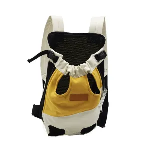 ANYWAGS Pet Carrier Yellow White XXL Denim Breathable Travel Backpack for Large XXL Pets with Pockets for Carrying Supplies