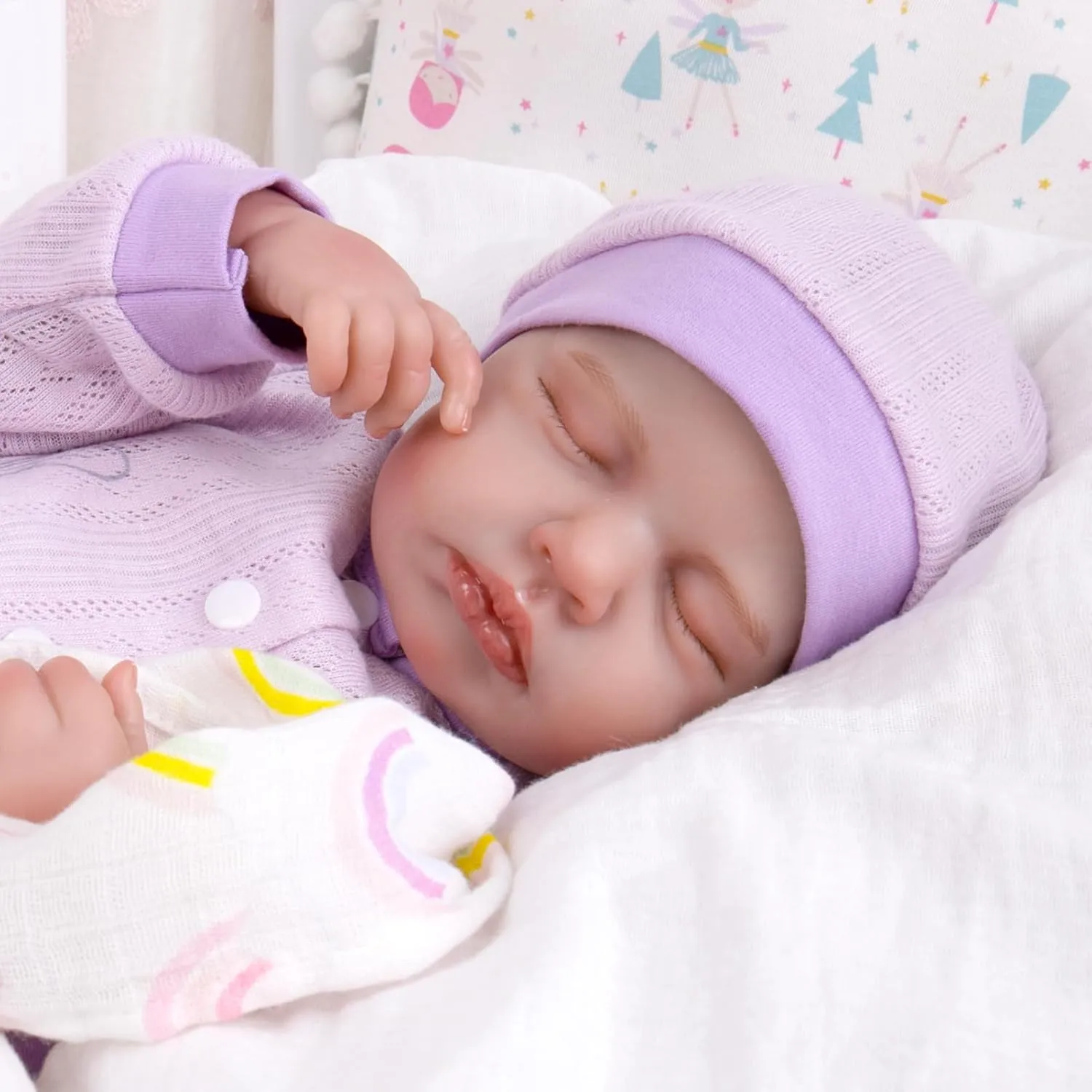 Aori Lifelike Reborn Baby Girl Doll - Realistic 20 Inch Newborn Baby with Poseable Limbs and Feeding Kit Included