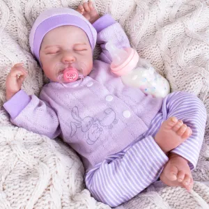 Aori Lifelike Reborn Baby Girl Doll - Realistic 20 Inch Newborn Baby with Poseable Limbs and Feeding Kit Included