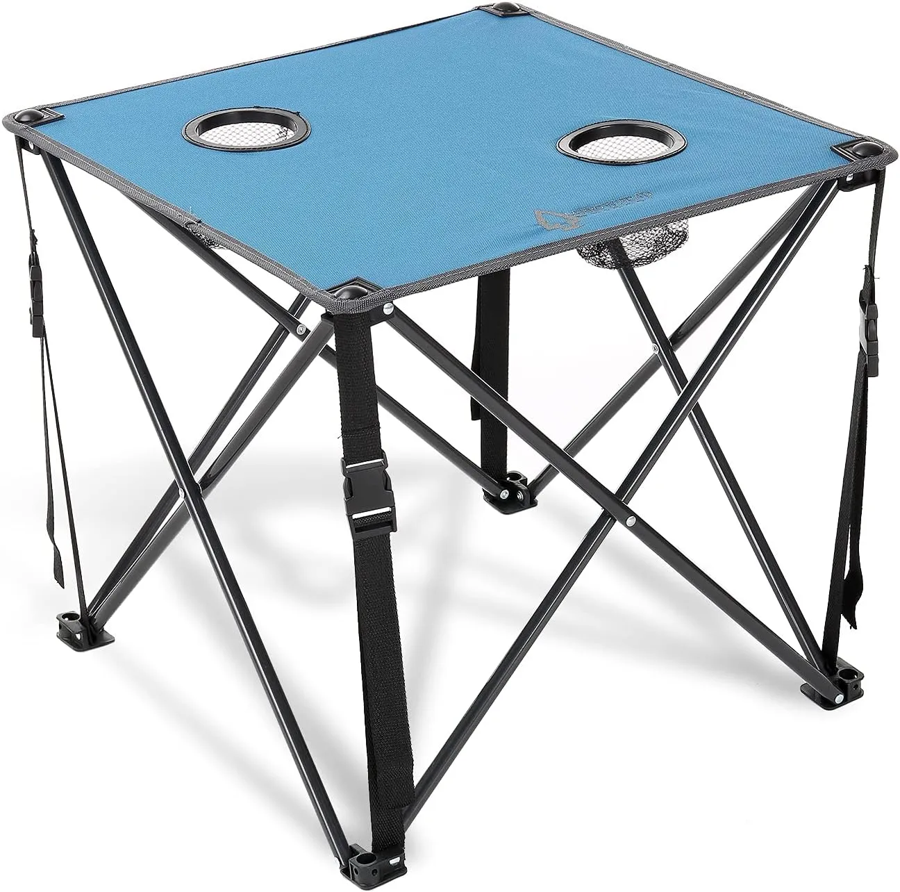 ARROWHEAD OUTDOOR 26” (66cm) Heavy-Duty Portable Camping Folding Table, 2 Cup Holders, Compact, Square, Carrying Case Included, Steel Frame, High-Grade 600D Canvas, USA-Based Support