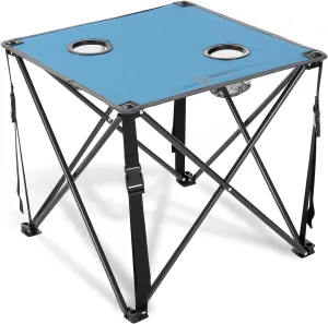 ARROWHEAD OUTDOOR 26” (66cm) Heavy-Duty Portable Camping Folding Table, 2 Cup Holders, Compact, Square, Carrying Case Included, Steel Frame, High-Grade 600D Canvas, USA-Based Support