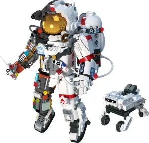 Astronaut Building Blocks Set for Adults(1434 PCS),Space Astronaut Mechanical Building Blocks with Display Stand,Space Gift for Adult and Boys Ages 8 10 12  Years Old.