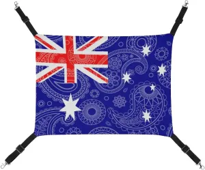 Australia Paisley Flag Hanging Cat Bed Soft Breathable Pet Hammock for Cage Pet Sleeper for Kitten Ferret Puppy Rabbit