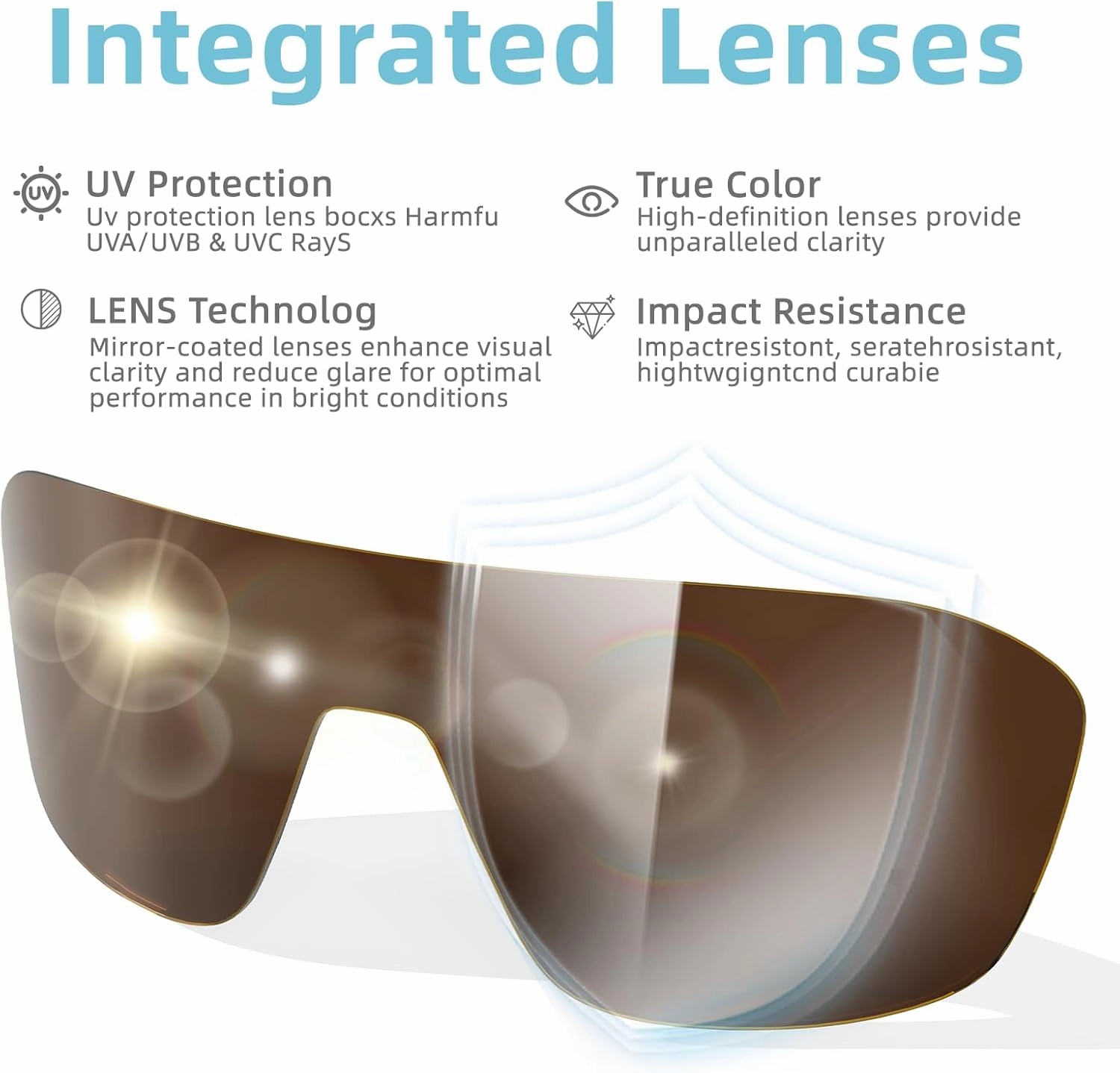 B.N.U.S Polarized Cycling Sunglasses for Men Women - Nano-Coated TR90 Frame, UV400 Protection, Unibody Lens Design