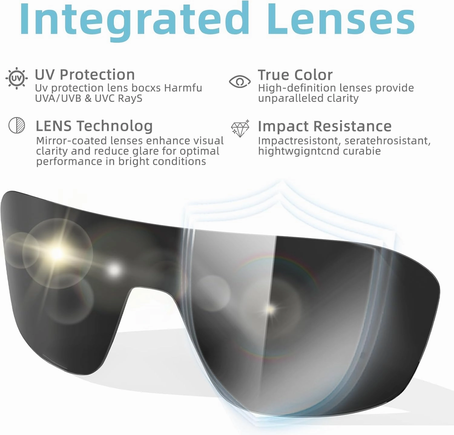 B.N.U.S Polarized Cycling Sunglasses for Men Women - Nano-Coated TR90 Frame, UV400 Protection, Unibody Lens Design