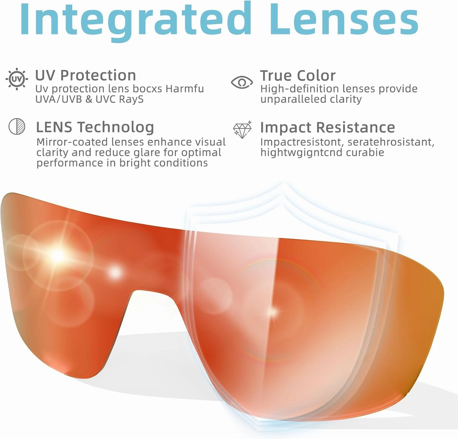 B.N.U.S Polarized Cycling Sunglasses for Men Women - Nano-Coated TR90 Frame, UV400 Protection, Unibody Lens Design