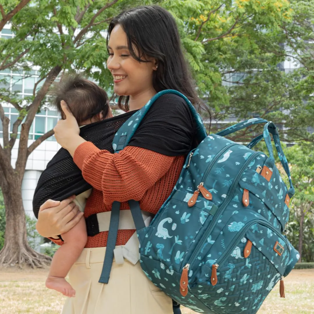 BabbleRoo Baby Wraps Carrier - Baby Essentials Baby Sling Carrier, Secure & Comfortable, Breathable, Easy-to-use, Adjustable XS to XL, Promoting Parent-Child Bonding, Oak Buff