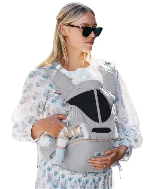 Baby Carrier, KIDIRA 6-in-1 Ergonomic Baby Carrier Newborn to Toddler for 7-50lbs, Front & Back Baby Carriers with Hip Seat for Dad Mom, Adjustable Infant Carrier with Hood All Season (Grey)
