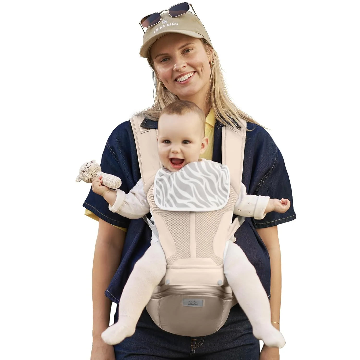Baby Carrier Pro, MOMTORY Safety-Certified 6-in-1 Ultra Storage Baby Carrier Newborn to Toddler, Detachable Baby Holder Carrier with Hip Seat, Ergonomic Cozy Baby Body Carrier for 7-50lbs, Khaki