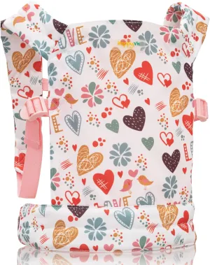 Baby Doll Carrier Kids Toy Carrier for Dolls Front and Back with Adjustable Straps Doll Accessories - Pink - Love Design