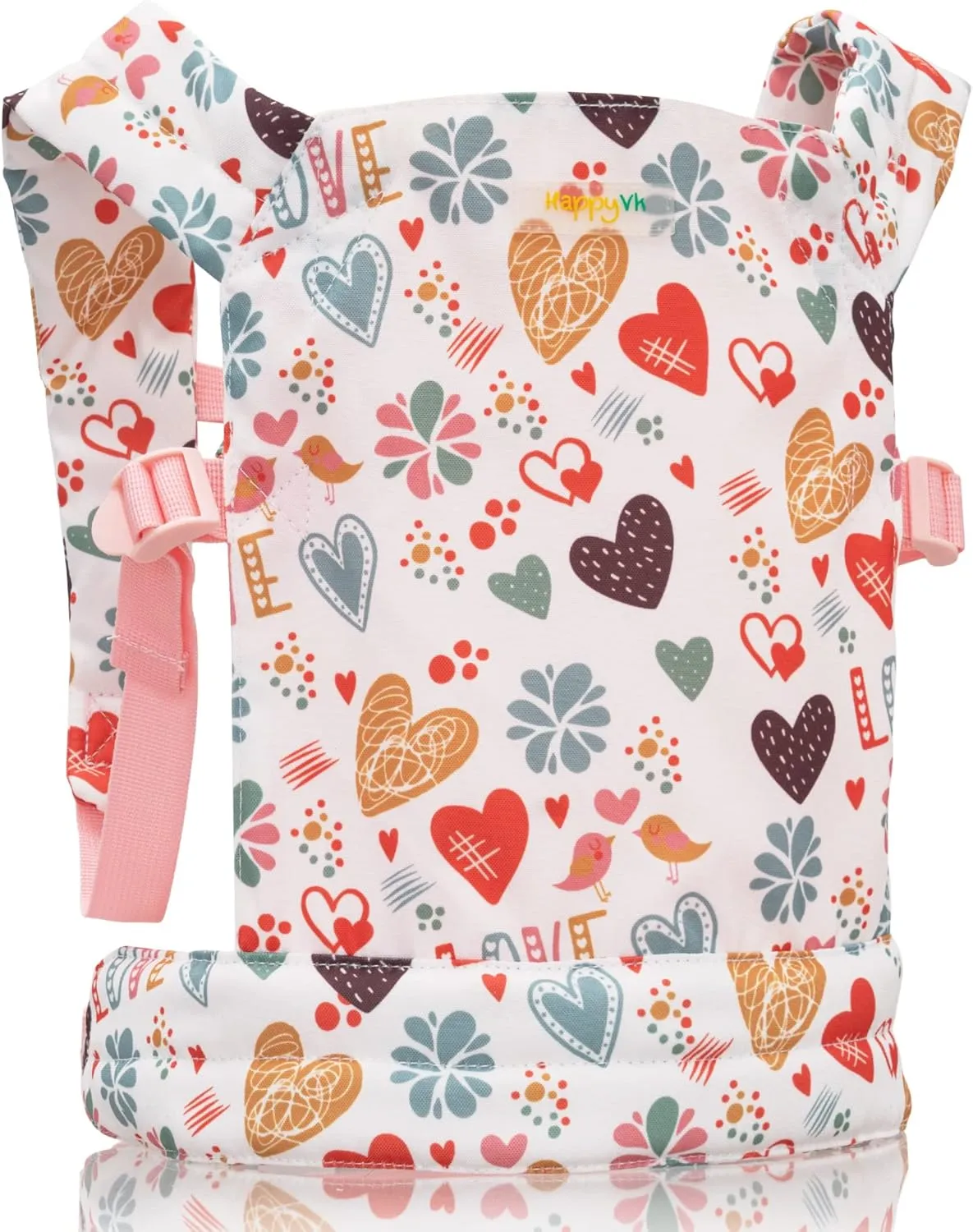 Baby Doll Carrier Kids Toy Carrier for Dolls Front and Back with Adjustable Straps Doll Accessories - Pink - Love Design