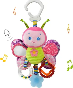Baby Rattles Toys with Teether,Bed Bell for Toddler in pram,Gifts for Baby Aged 3 Months or More(Butterfly)