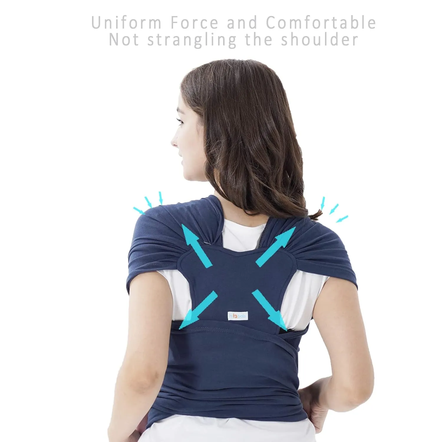 Baby warps Carrier,Softness Organic Cotton,Breathable Adjustable Strap Baby Hold Carrier for Newborn Up to 40 lbs (Navy Blue)