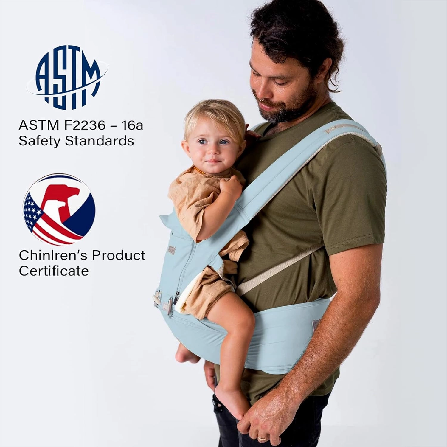 Baby Carrier, Ergonomic 6-in-1 Baby Carrier with Hip Seat for Newborn Infant Toddler, Adjustable Detachable Baby Holder Carrier for Dad Mom