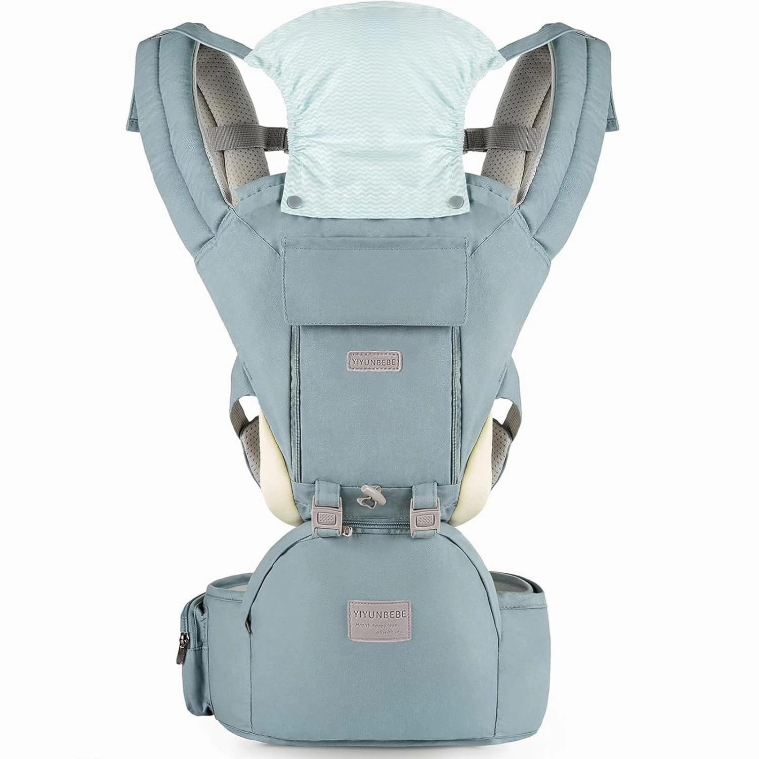 Baby Carrier, Ergonomic 6-in-1 Baby Carrier with Hip Seat for Newborn Infant Toddler, Adjustable Detachable Baby Holder Carrier for Dad Mom