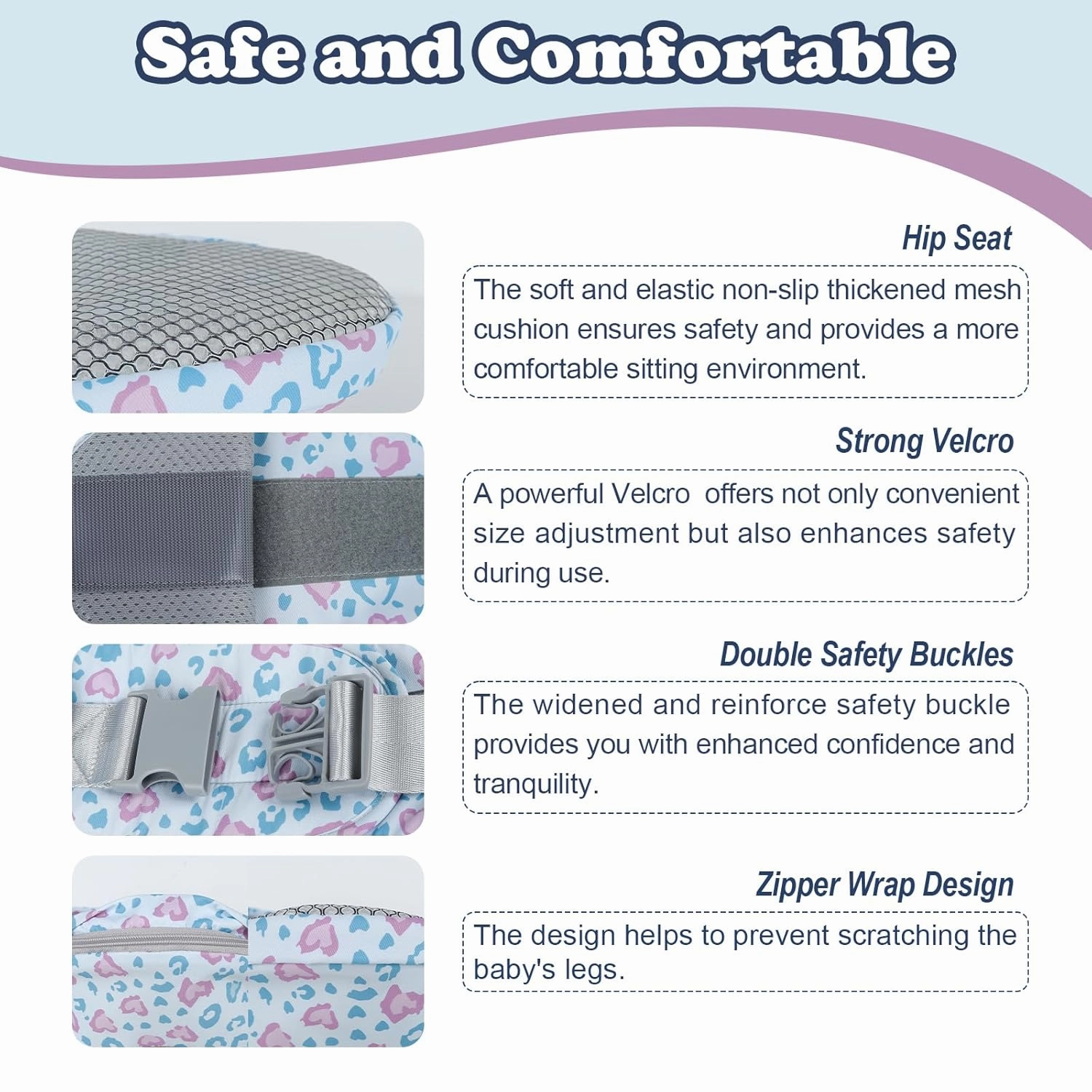Baby Hip Carrier - Adjustable Waistband & Hip Seat for Newborn-Toddler (Up to 66 Lbs) with Pockets for Parents