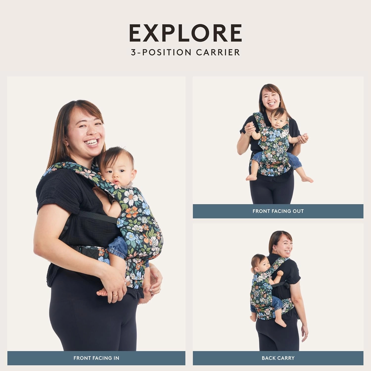 Baby Tula Explore Mesh Baby Carrier 7 – 45 lb, Adjustable Newborn to Toddler Carrier, Multiple Ergonomic Positions Front and Back, Breathable and Cool – Tula Coast   Mesh, Beyond