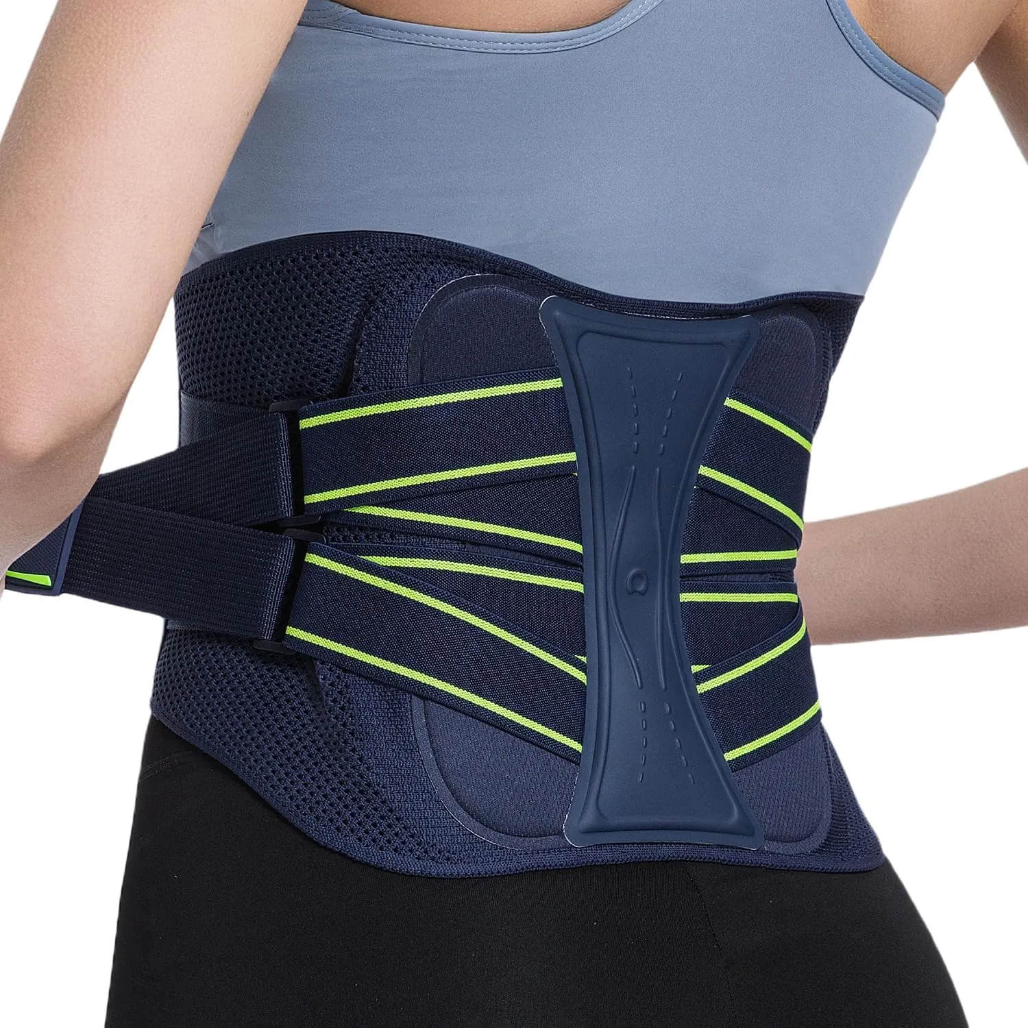 Back Brace for Lower Back Pain Relief, Adjustable Lumbar Support Belt with Steel Plates, Dual Compression, Breathable 3D Knit Fabric, Slim Waist Design for Work, Gym, Sciatica, Herniated Disc M