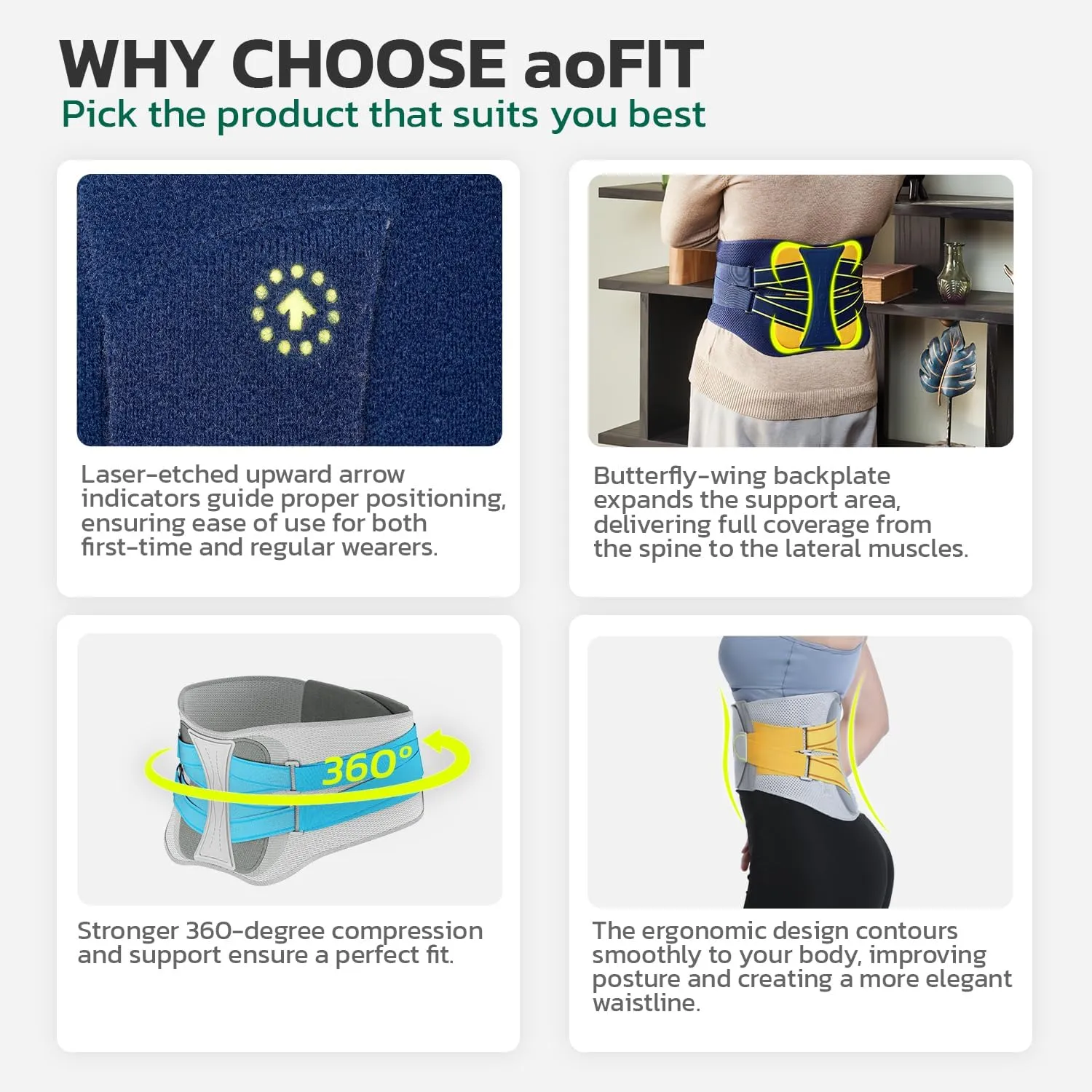 Back Brace for Lower Back Pain Relief, Adjustable Lumbar Support Belt with Steel Plates, Dual Compression, Breathable 3D Knit Fabric, Slim Waist Design for Work, Gym, Sciatica, Herniated Disc M