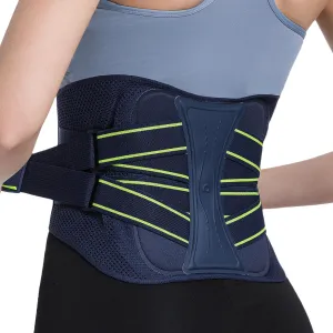 Back Brace for Lower Back Pain Relief, Adjustable Lumbar Support Belt with Steel Plates, Dual Compression, Breathable 3D Knit Fabric, Slim Waist Design for Work, Gym, Sciatica, Herniated Disc M