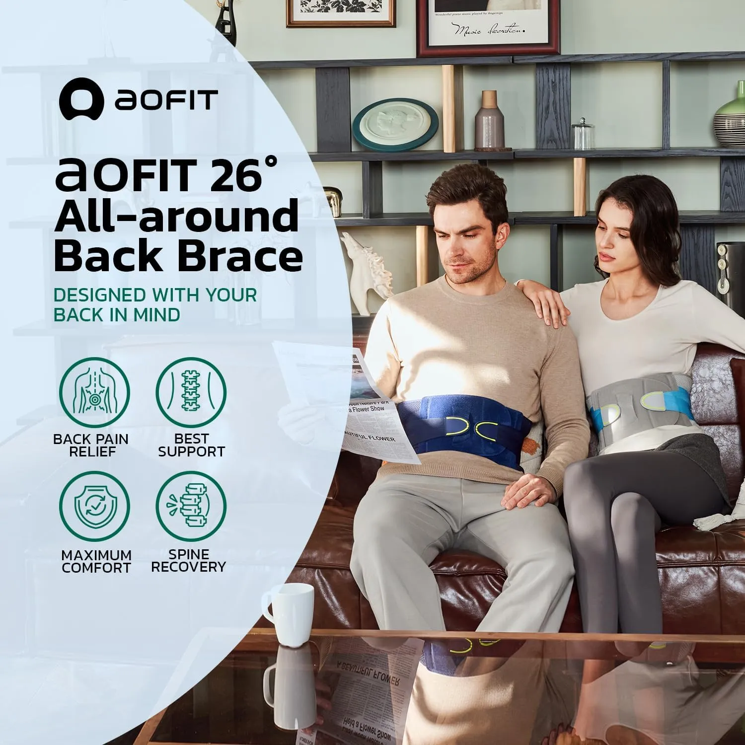 Back Brace for Lower Back Pain Relief, Adjustable Lumbar Support Belt with Steel Plates, Dual Compression, Breathable 3D Knit Fabric, Slim Waist Design for Work, Gym, Sciatica, Herniated Disc M