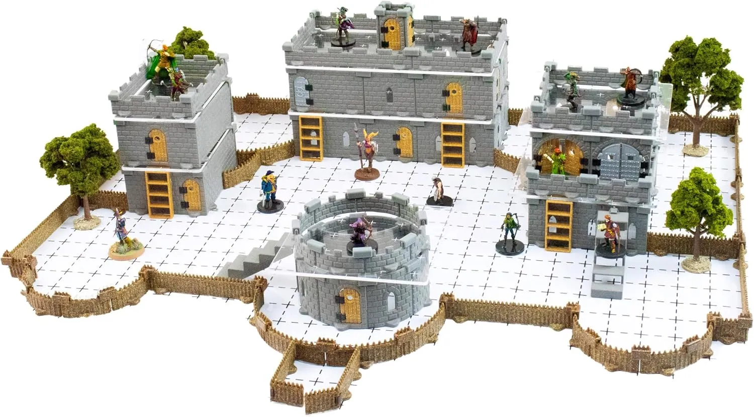 Baron Keep Castle Set - Mini Dungeon Castle Cavern DND Terrain for Tabletop RPGs, Dungeons & Dragons, Pathfinder, War Gaming, and More! by DCD (168 pcs, 4sqft, 16areas)
