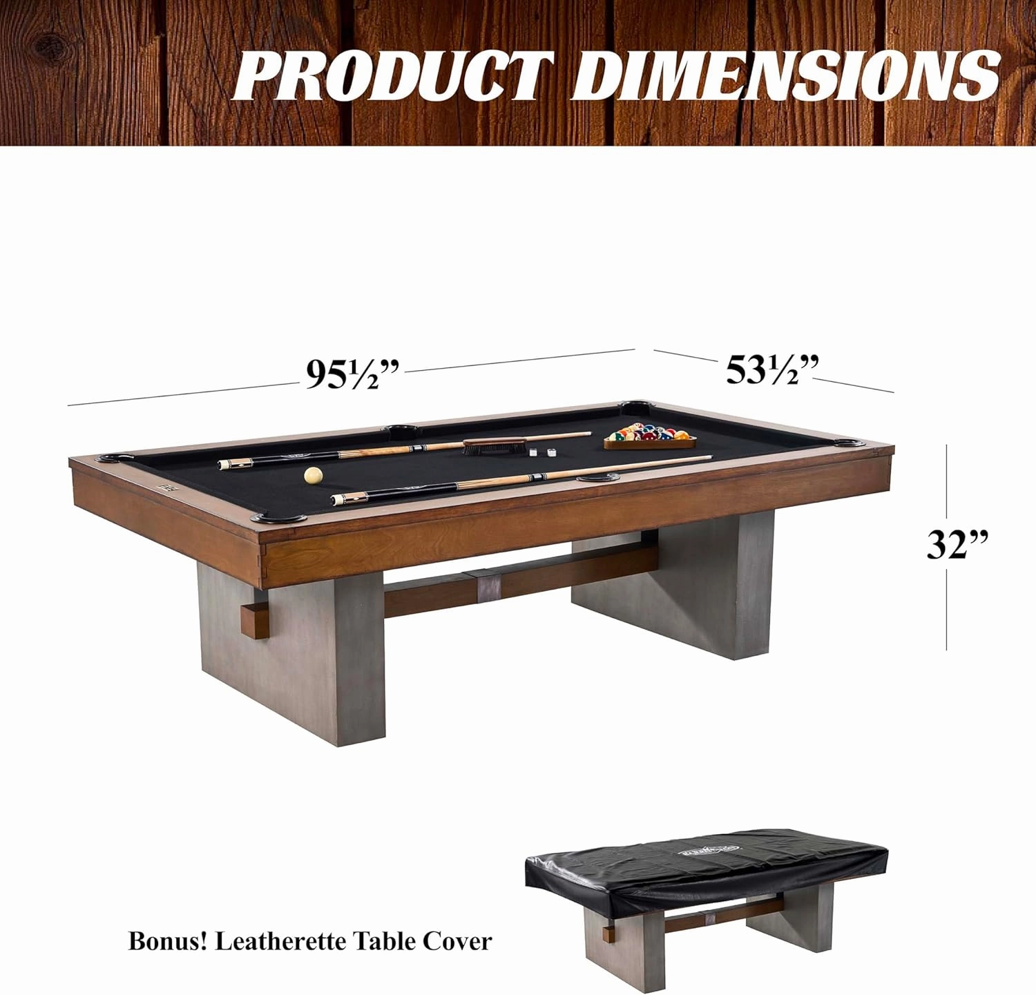 Barrington Billiards Urban Collection Multiple Styles Pool Table, Preassembled Playfields, Perfect for Family Game Rooms