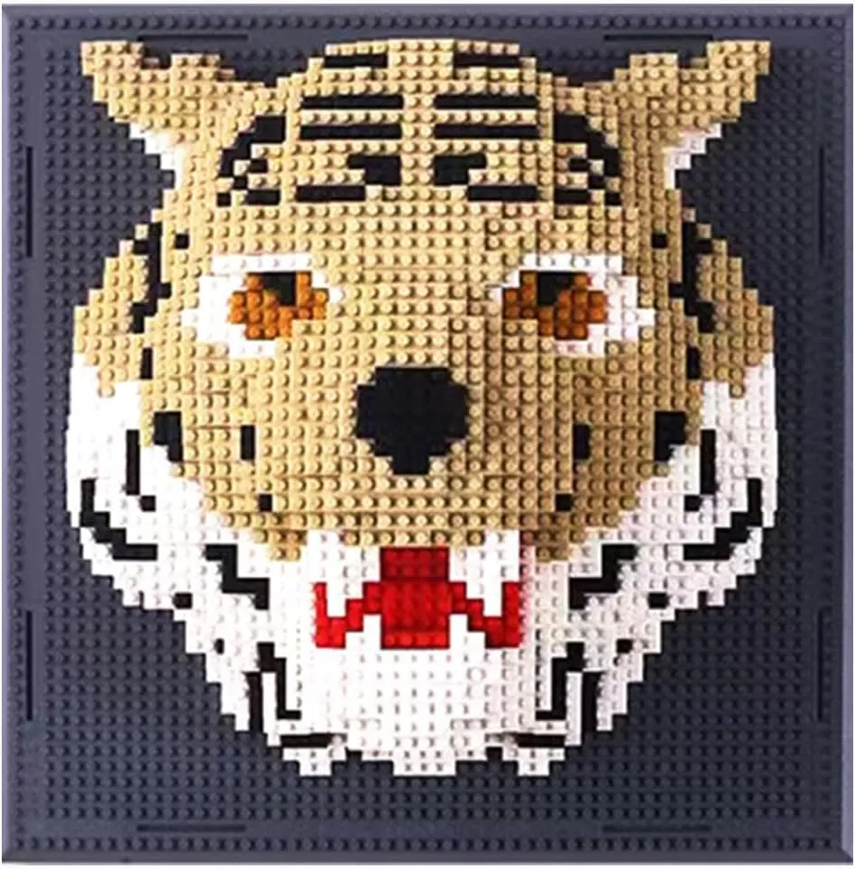 BDYDT Wall Art Tiger Building Blocks Set; A Wall Decor Set for Adults Who Love Creative Hobbies(2313 Pieces) Toys Gifts for Kid and Adult