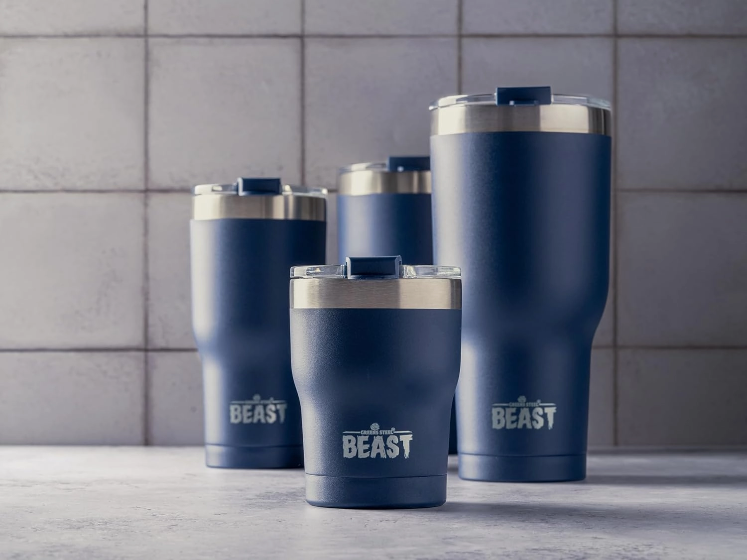 Beast 30 oz Tumbler Stainless Steel Vacuum Insulated Coffee Ice Cup Double Wall Travel Flask (Navy Blue)
