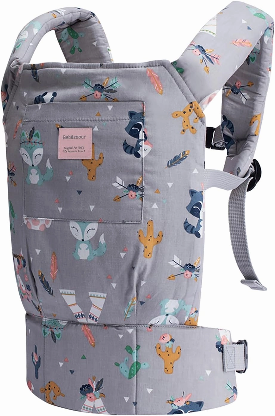 Bebamour Original Reborn Baby Doll Carrier for Girls and Boys (Grey Animal)