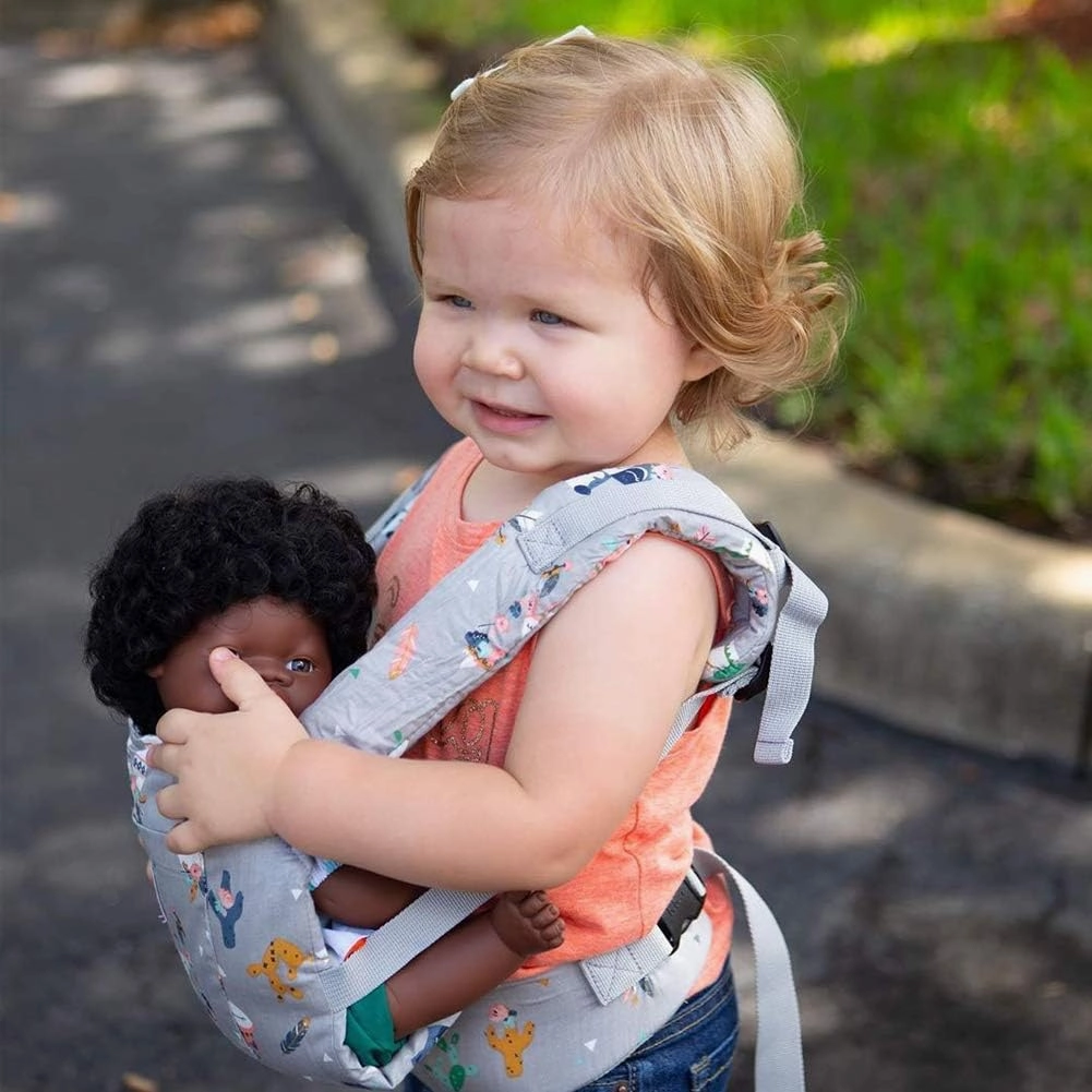 Bebamour Original Reborn Baby Doll Carrier for Girls and Boys (Grey Animal)