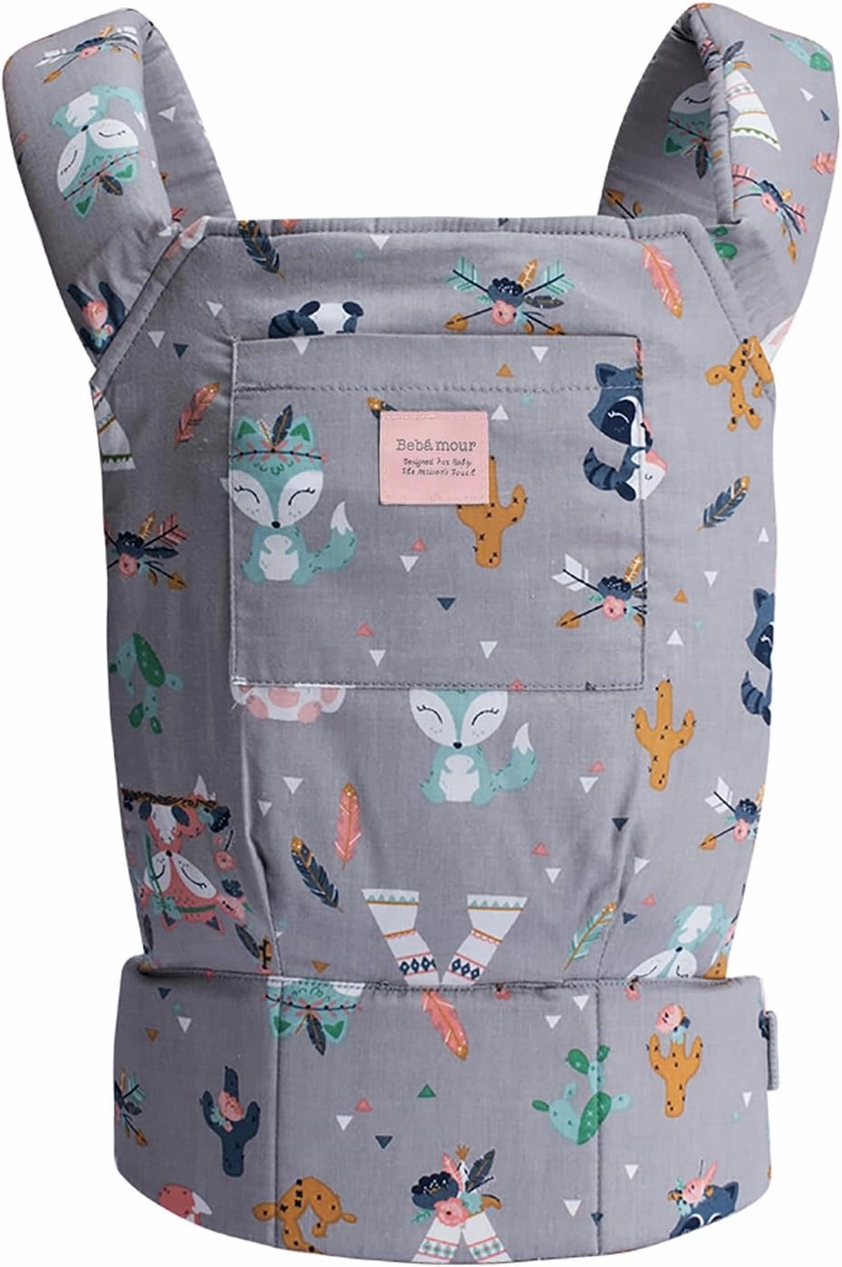 Bebamour Original Reborn Baby Doll Carrier for Girls and Boys (Grey Animal)