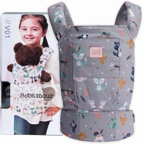 Bebamour Original Reborn Baby Doll Carrier for Girls and Boys (Grey Animal)