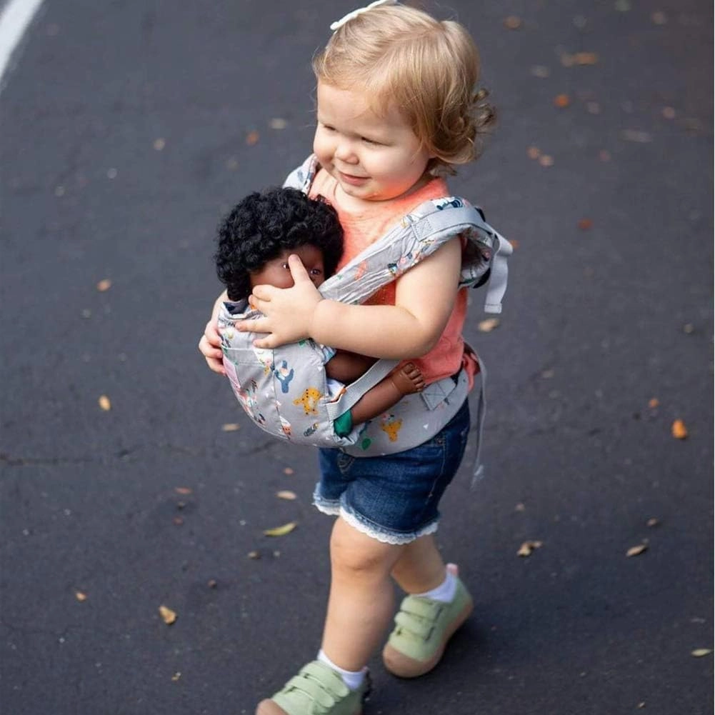 Bebamour Original Reborn Baby Doll Carrier for Girls and Boys (Grey Animal)