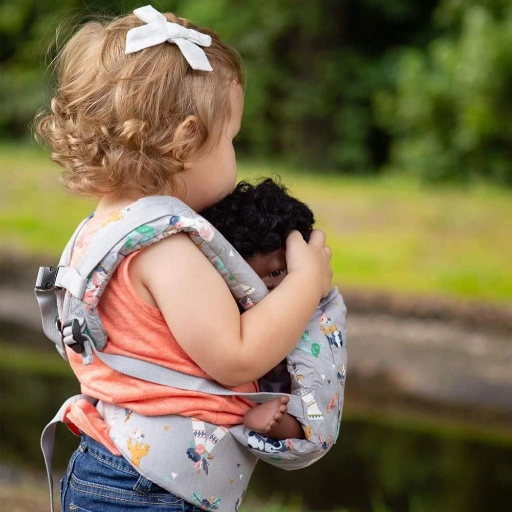 Bebamour Original Reborn Baby Doll Carrier for Girls and Boys (Grey Animal)