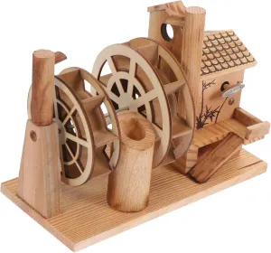 BESTonZON 1pc Waterwheel Shaped Musical Toy Retro Wooden Wind- Decoration Educational Wooden Ornament for Boys and Girls Safe and Fun Mechanical Toy for Happy Childhood