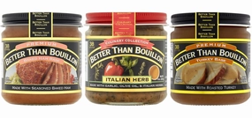 Better Than Bouillon Base Variety Pack, 1 Premium Baked Ham Base, 1 Culinary Collection Italian Herb Base, 1 Premium Turkey Base, 8 Ounce Jars (Pack of 3)