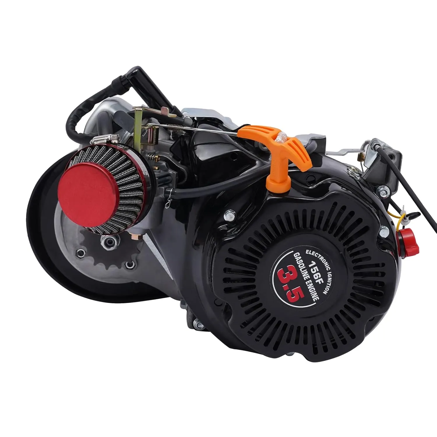Bike Gas Engine Kit Set, 100cc 4 Stroke 3600 RPM Single Cylinder Air-Cooling Full Set Gas Motorized Motor Bicycle Modified Engine Hand Start for Mountain Bikes, Road Bikes, Gravel Bikes, Beach Bikes