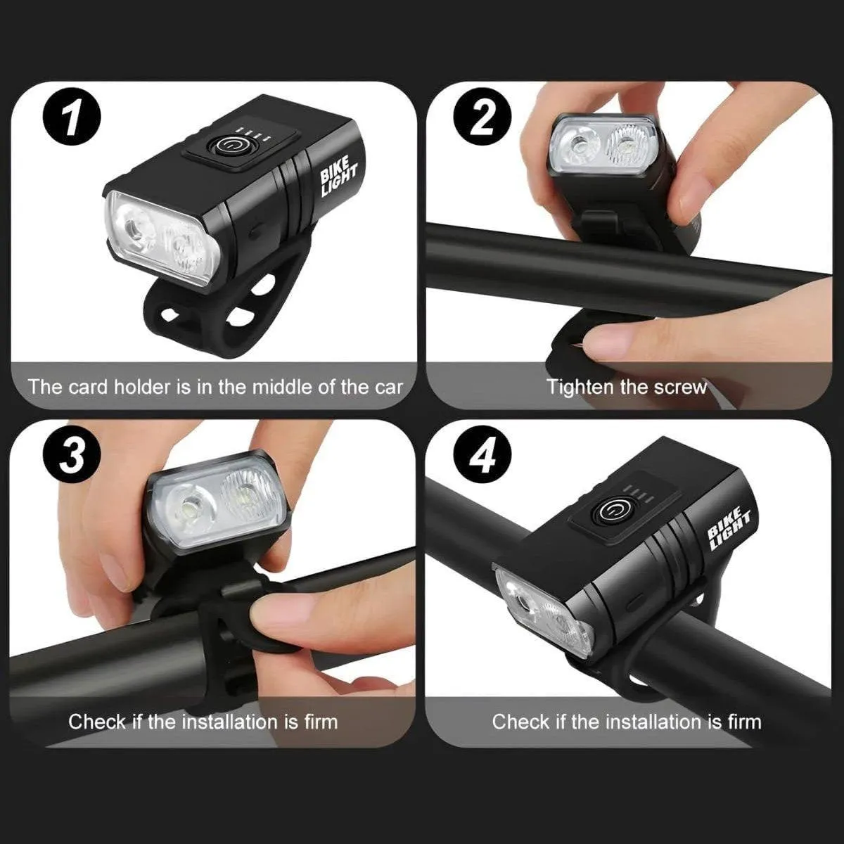 Bike Light Set Rechargeable LED Bicycle Lights Waterproof Front Rear Headlight