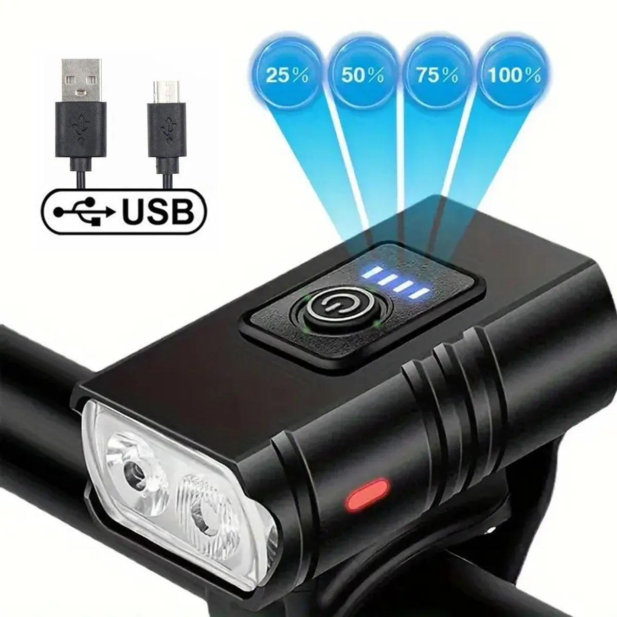 Bike Light Set Rechargeable LED Bicycle Lights Waterproof Front Rear Headlight
