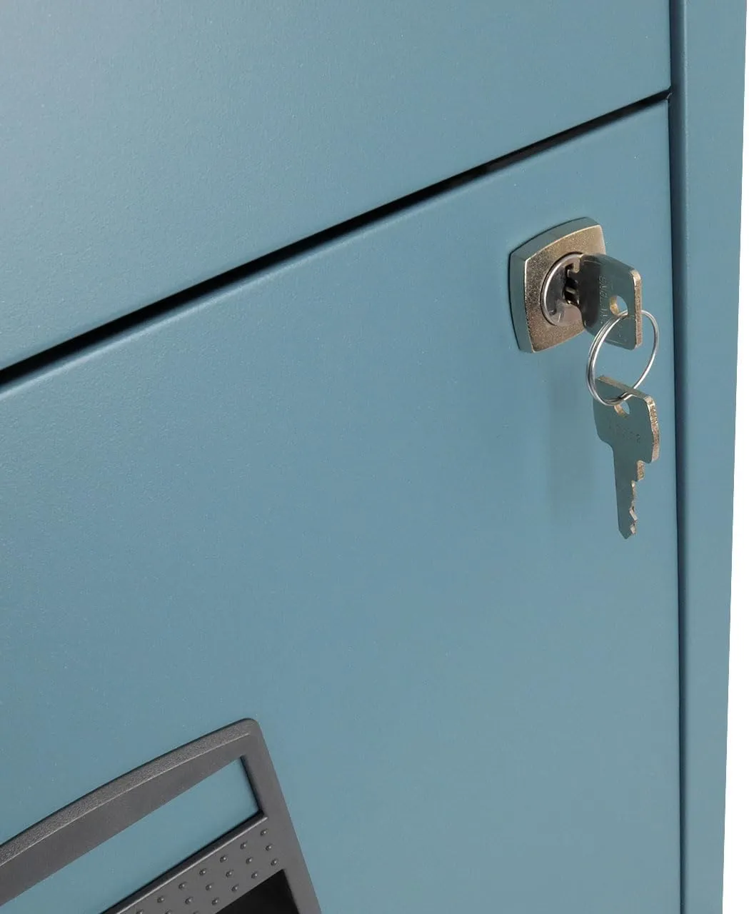 Bisley 2-Drawer Home File Cabinet - Doulton Blue, 2 Hanging File Drawers, Powder-Coated Steel, Sturdy Pull Handles, Locking Drawers