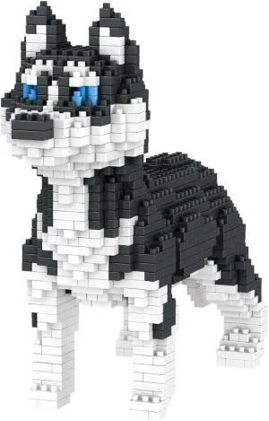 Bits and Pieces - Dog 3-D Block Puzzle - Dog Breed Building Blocks - Construction Model Set (Husky)