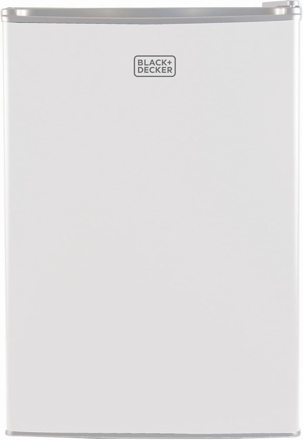 BLACK DECKER BCRK25W Compact Refrigerator Energy Star Single Door Mini Fridge with Freezer, 2.5 Cubic Ft., White