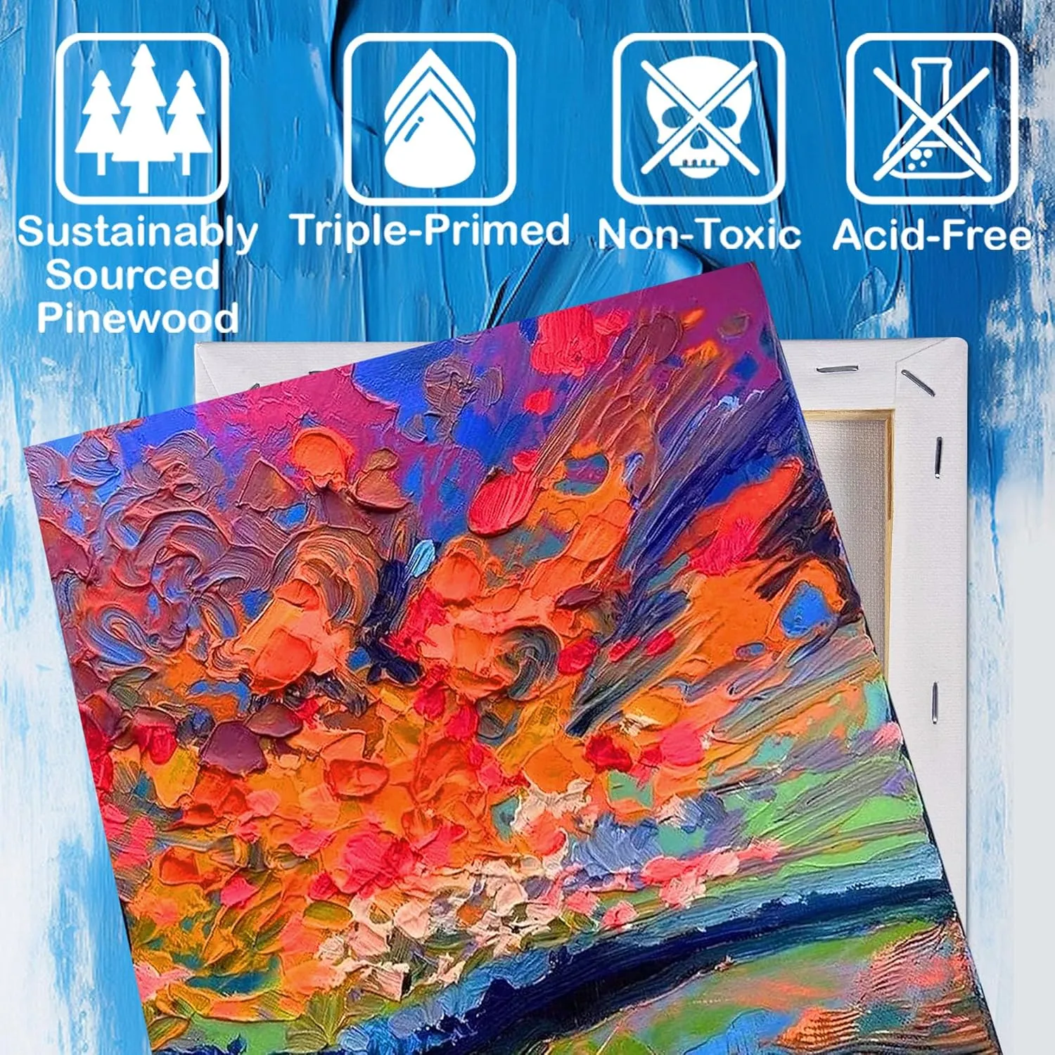 Blank Canvases for Painting with 11x14 inch, 8 Packs Stretched Canvases for Acrylics, Oils, Watercolors & Other Painting Media, 5/8 Inch Profile 100% Cotton Primed Artist Framed Canvas