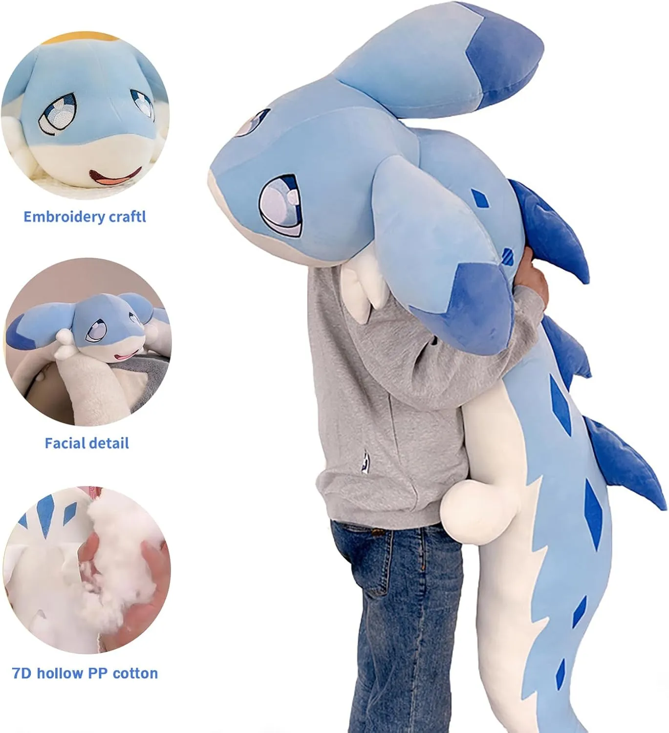 Blue 60 Inch PaIworid Chiliet Plush Toys - Giant Soft Paluworld Stuffed Animal Plushies - Furry Stuffed Animal Pillow Gifts for lfriend (Blue 60 Inch)